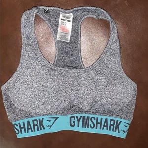 Flex sports bra in charcoal mark/teal